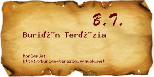 Burián Terézia névjegykártya